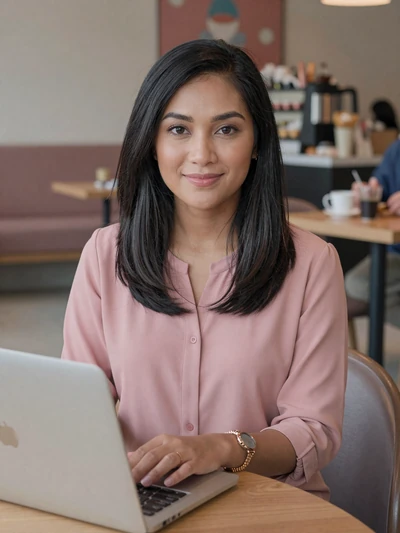 Nurul, 30, Malaysian woman in pink blouse at a Kuala Lumpur cafe - Malaysian women dating profile