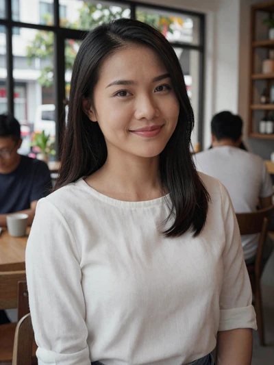 Thanh, 30, Vietnamese woman in white linen top at a Ho Chi Minh City cafe - Vietnamese international dating profile