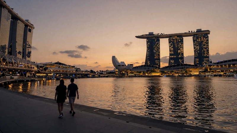 Singapore Marina Bay waterfront at twilight representing the modern romantic dating scene for Singaporean women