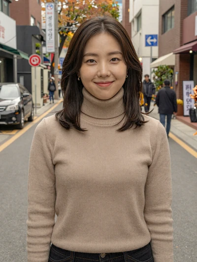 Soo-Jin, 29, Korean woman in beige sweater on a Seoul street - asian dating tips