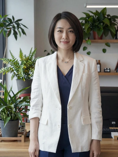 Shu-Ting, 34, verified Taiwanese woman in white blazer at a Taichung studio - secure Asian dating