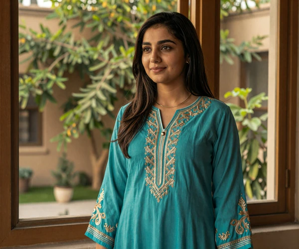 Afghan woman in elegant traditional embroidered dress representing the grace and strength central to Afghan women dating