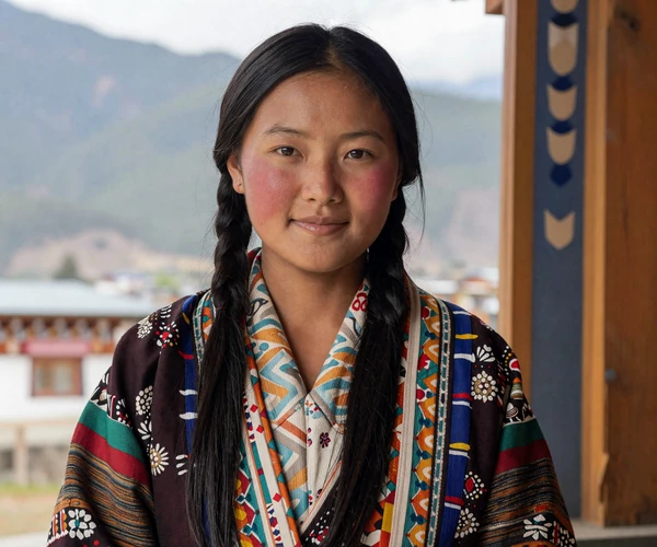 Bhutanese woman with warm smile representing the happiness philosophy central to Bhutanese dating culture
