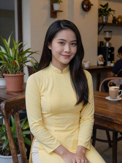 Linh, 26, Vietnamese woman in pastel top at a coffee shop - dating asian women