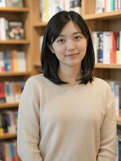 Yuki, 28, Japanese woman in cream sweater at a bookshop - asian dating profile